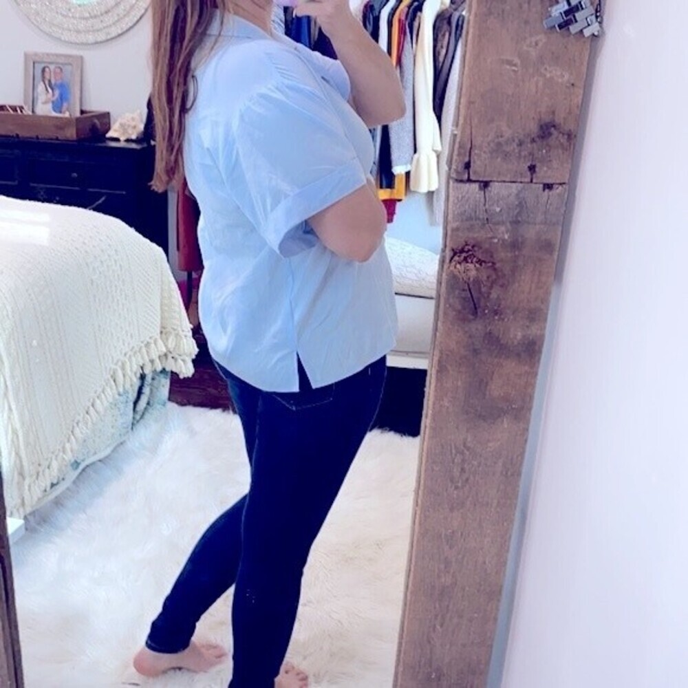 Zara Basic Light Blue Shirt Size Xlarge - image 4